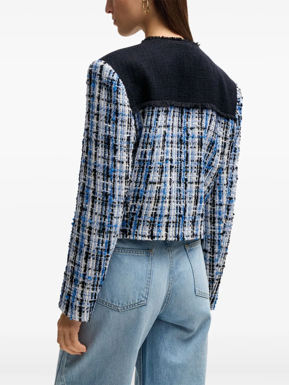 BOSS Tweed jack Blauw