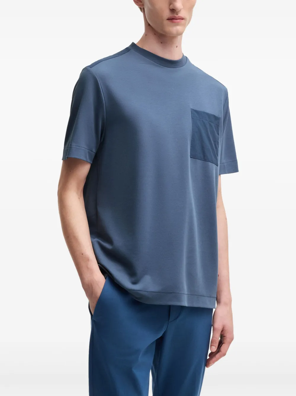Shop Hugo Boss Patch-pocket T-shirt In Blue