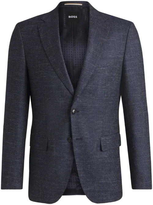 BOSS blazer en chambray - Bleu - BOSS - Modalova