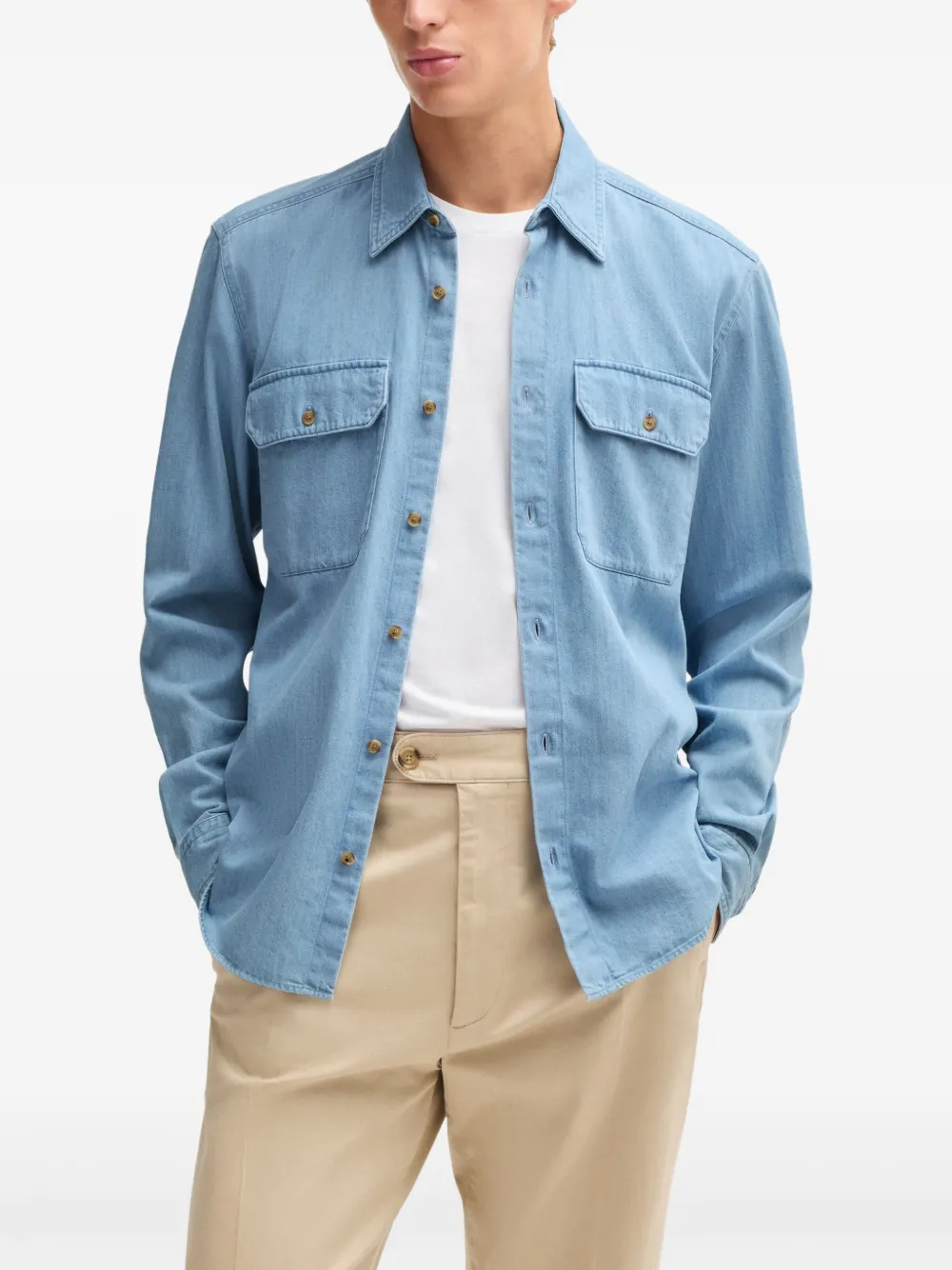 BOSS Liam overhemd Blauw