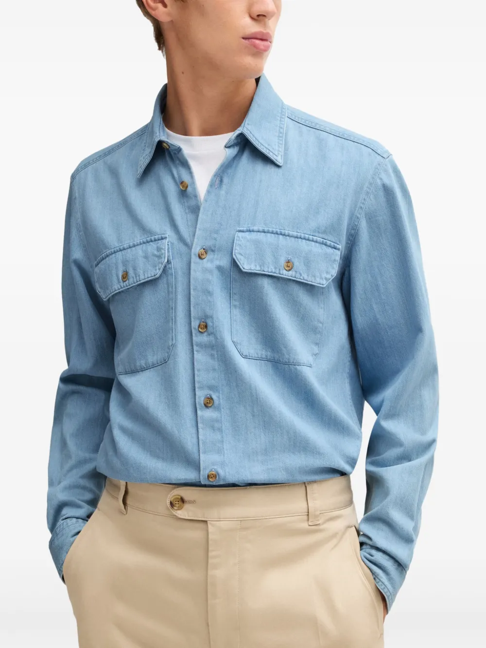 BOSS Liam overhemd Blauw