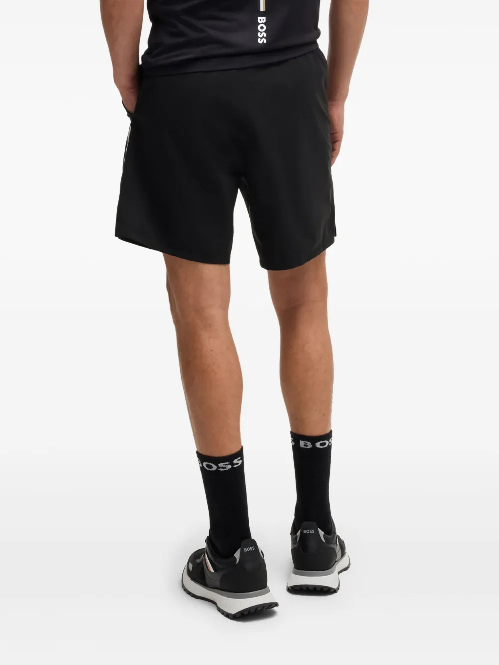 BOSS Trainingsshorts met logoprint Zwart