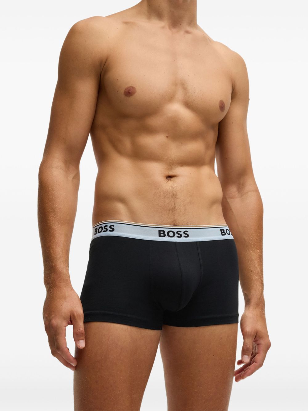 BOSS logo-waistband boxers (pack of three) - Zwart