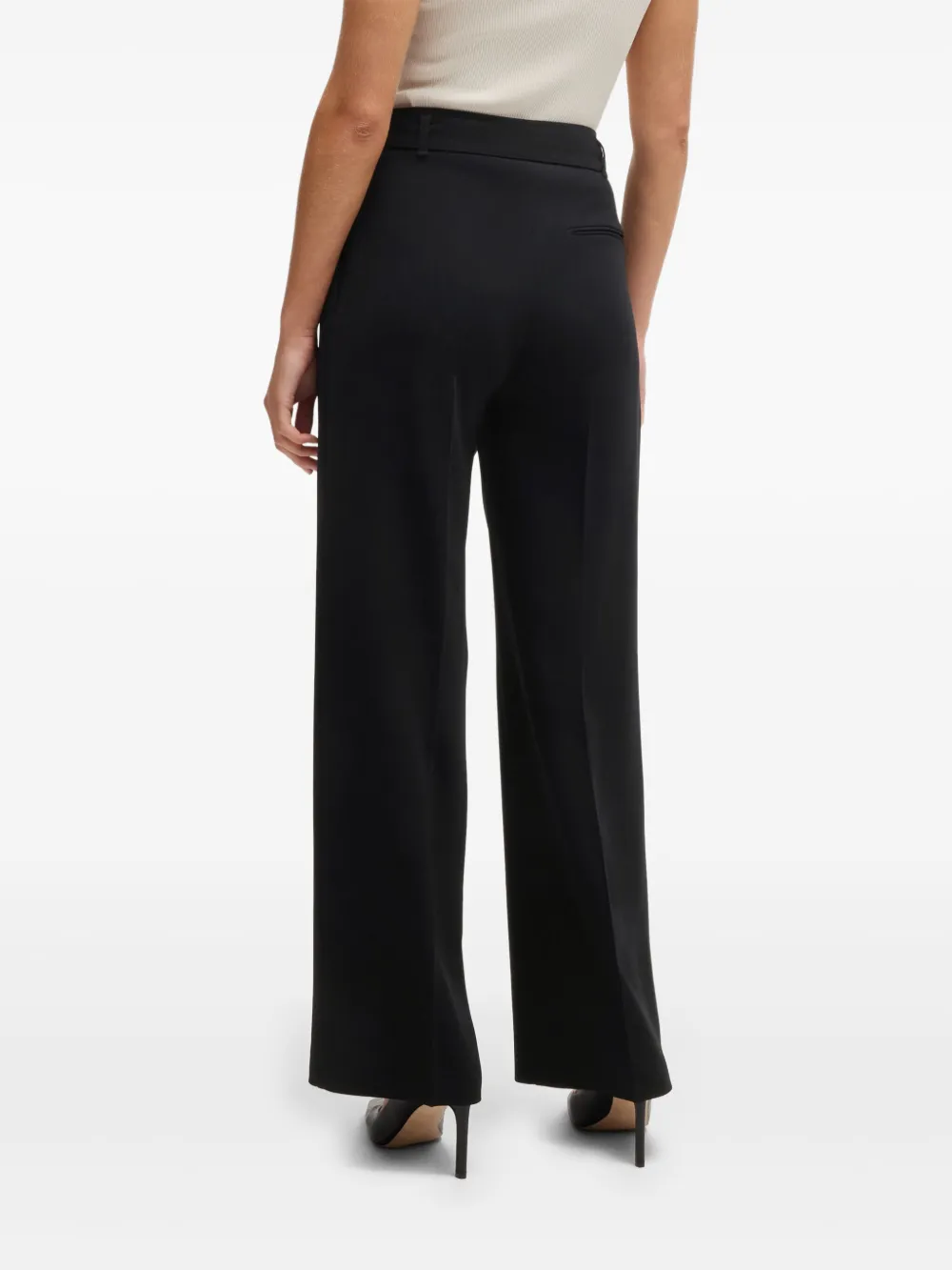 BOSS Geplooide pantalon Zwart