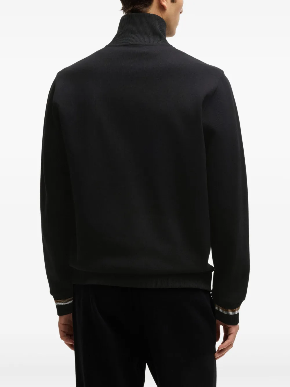 BOSS Sweater met rits Zwart