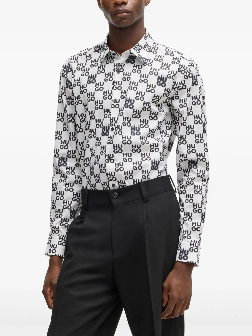HUGO Overhemd met logoprint Wit