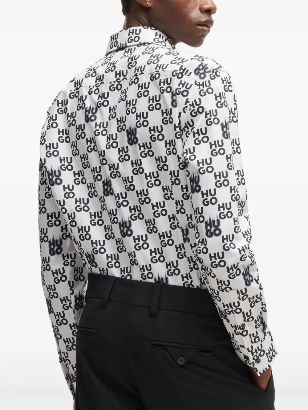 HUGO Overhemd met logoprint Wit