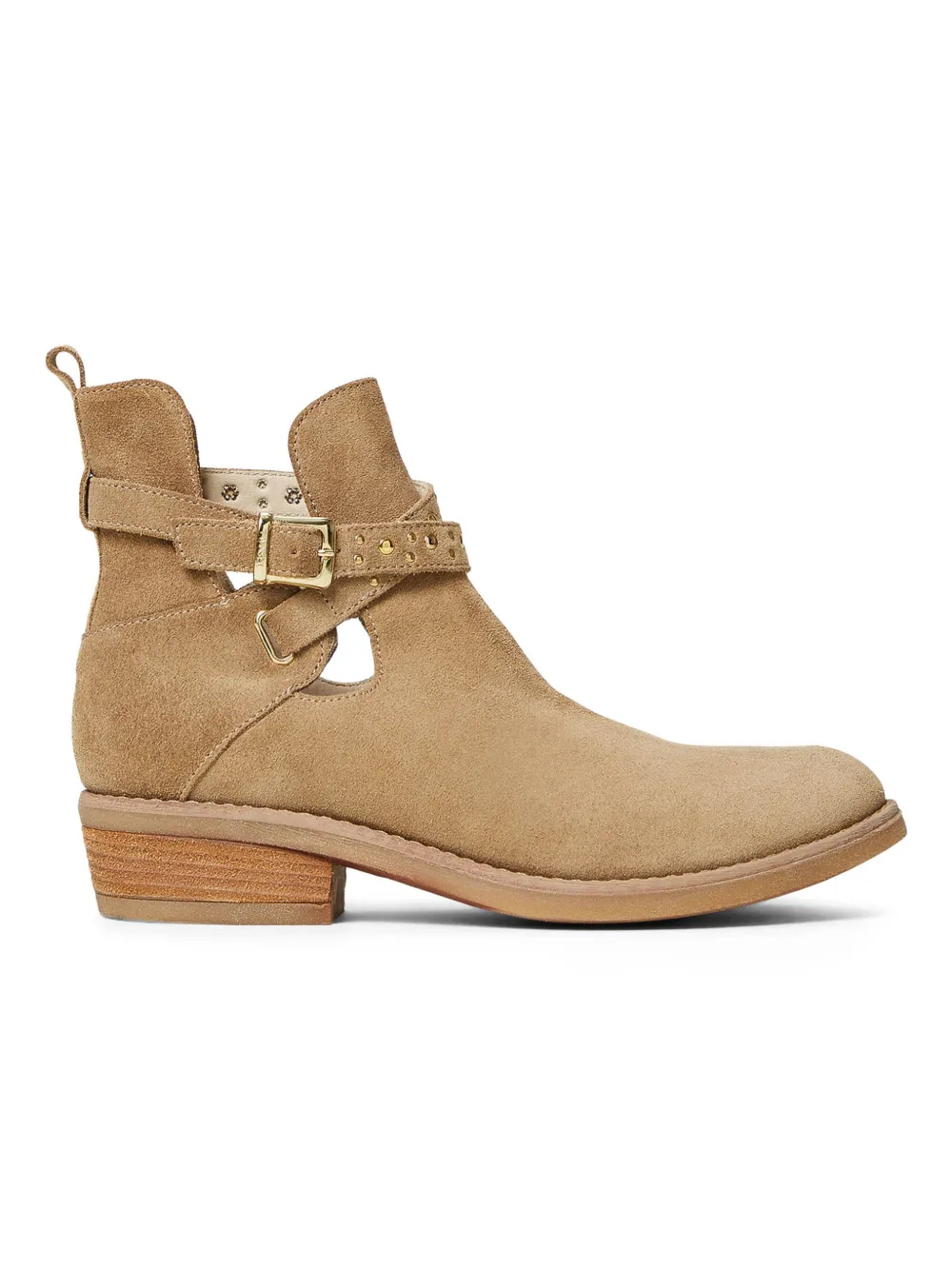 Twinset Strap-detail Leather Boots In Brown