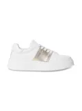 TWINSET Kids laminated-stripe leather sneakers - White