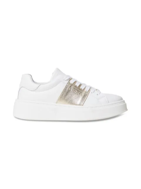 TWINSET Kids tenis con rayas laminadas