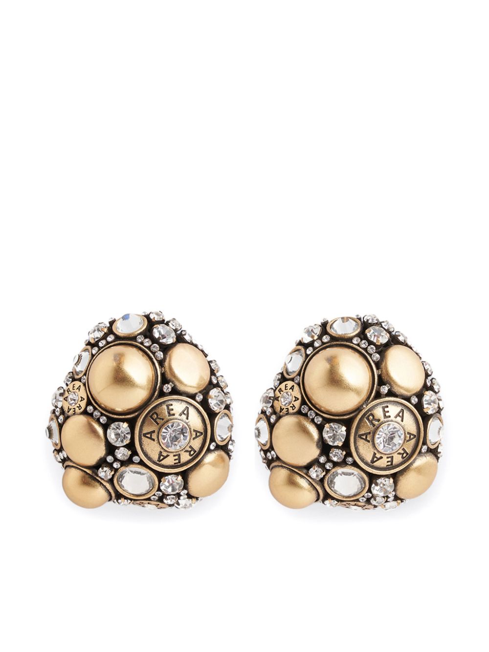 crystal button cluster earrings