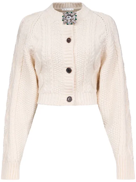 AREA brooch-detail cardigan