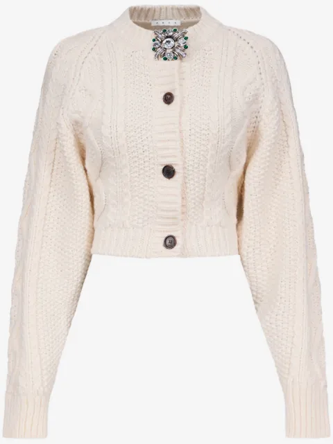 AREA brooch-detail cardigan