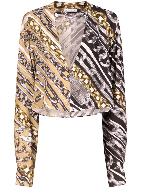 Area Crystal Link Blouse in Black