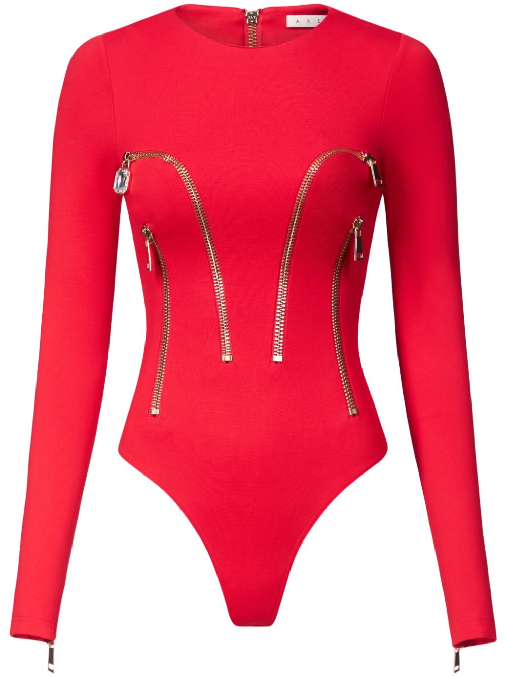 zip-detail bodysuit