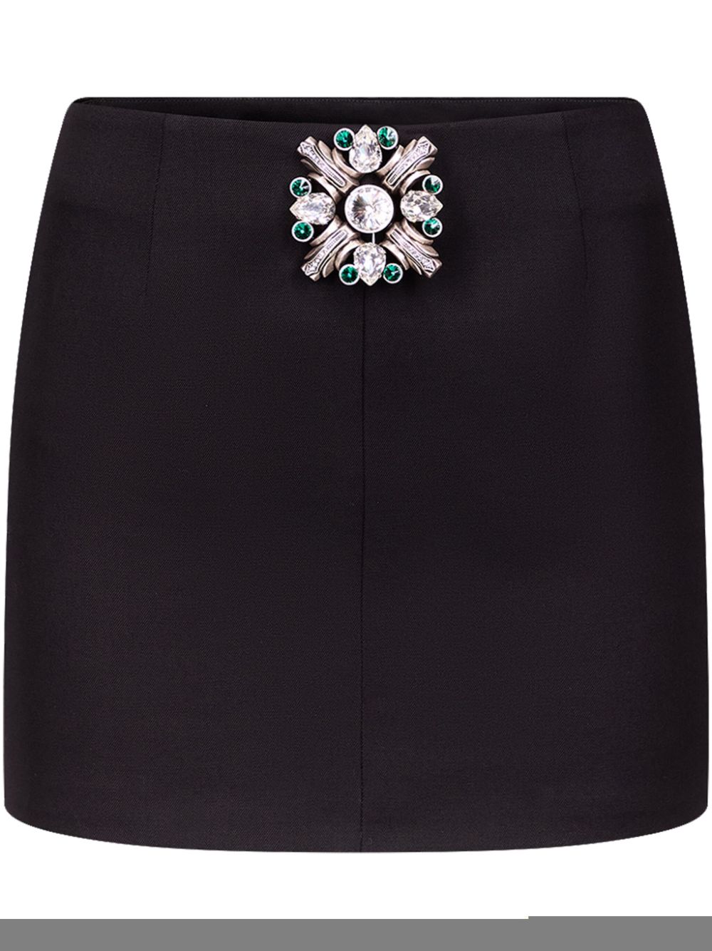 brooch-detail mini skirt