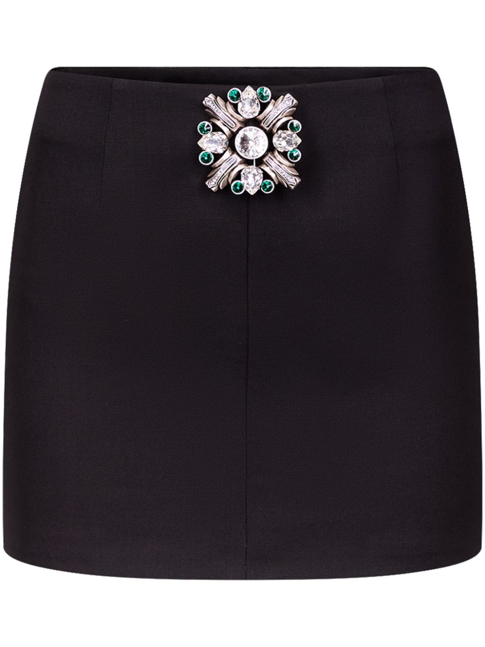 brooch-detail mini skirt