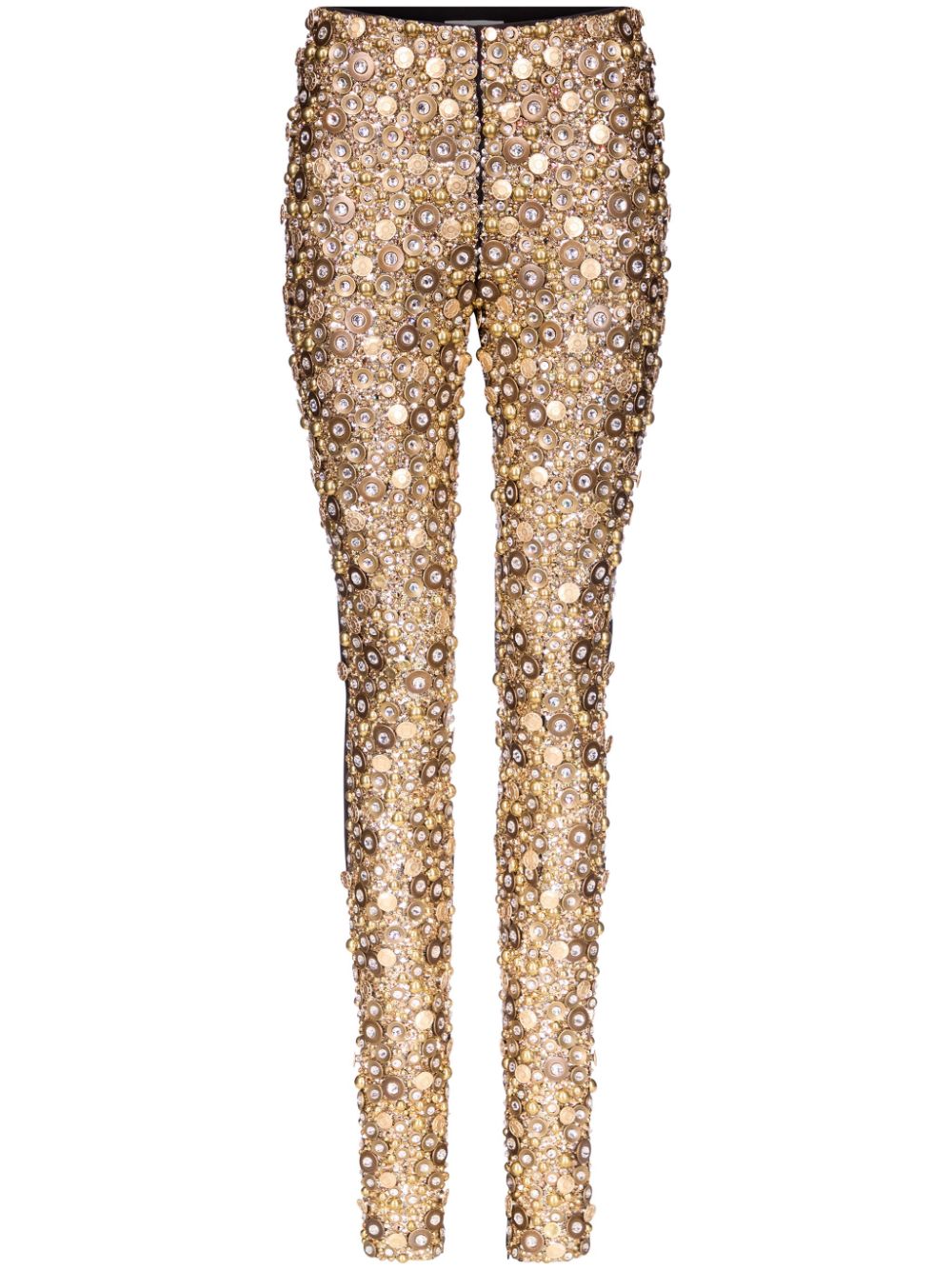 AREA embroidered leggings - Gold