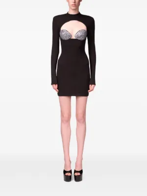 little black dress short sleeve self-portrait - Black Crepe Short Sleeve Mini Dress