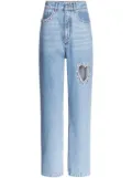AREA crystal-embellished jeans - Blue