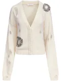 AREA crystal-embellished cardigan - Neutrals