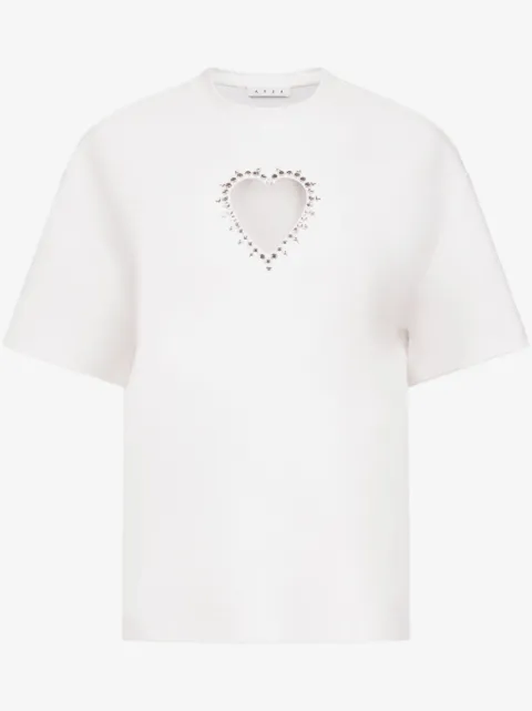 AREA crystal-embellished cut-out T-shirt