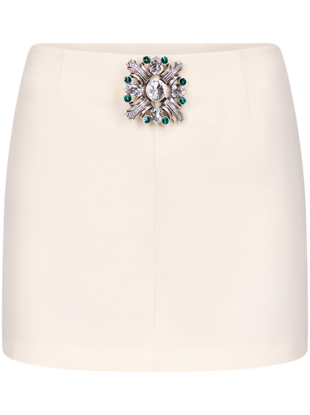 brooch-detail mini skirt