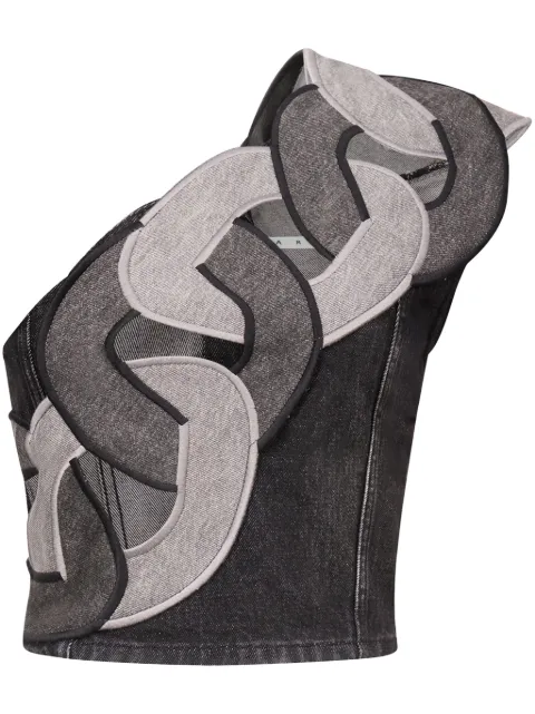 AREA chain-detail off-shoulder top
