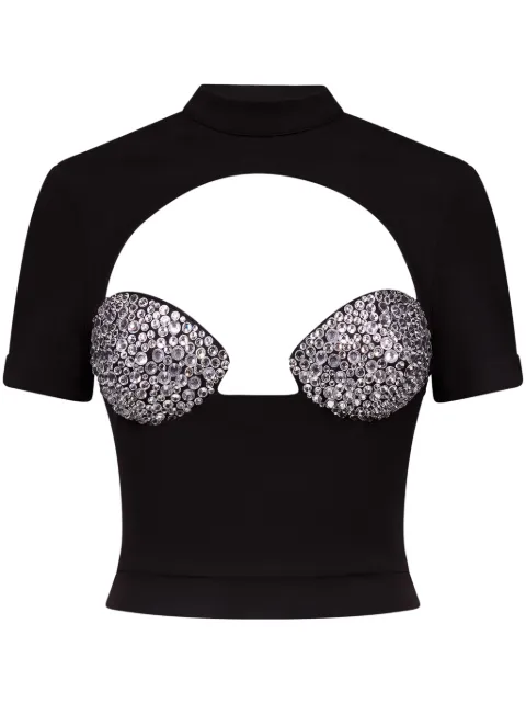 AREA T-shirt con decorazione di cristalli