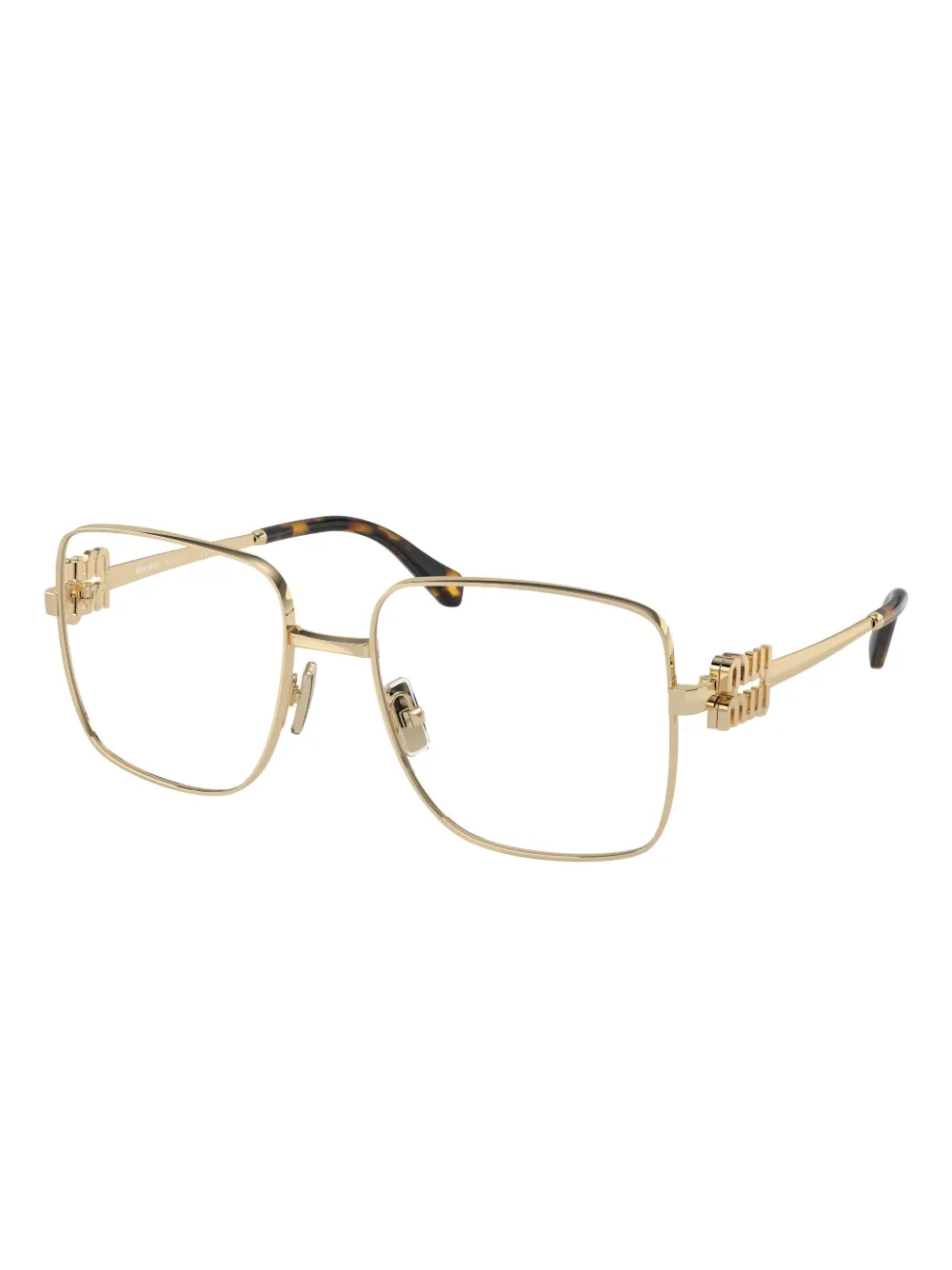 Miu Miu Eyewear lunettes de vue à plaque logo | or | Image 1