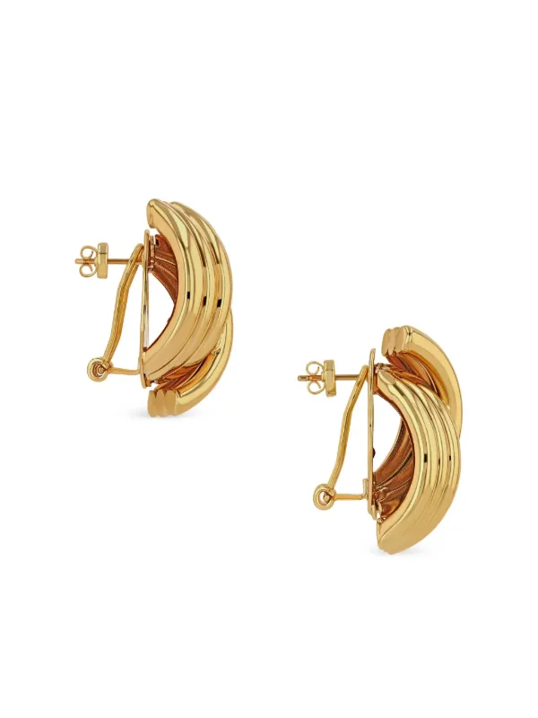 【関税込み】ANINE BING ゴールド Chunky Ribbed ピアス Gold Chunky Ribbed Earrings by ANINE BING on Sale