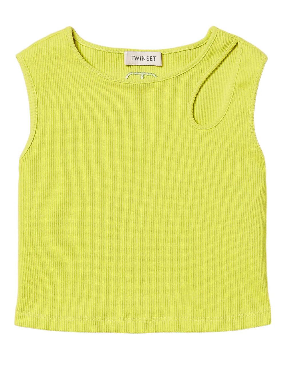 TWINSET Kids Geribbelde tanktop met uitgesneden details Geel