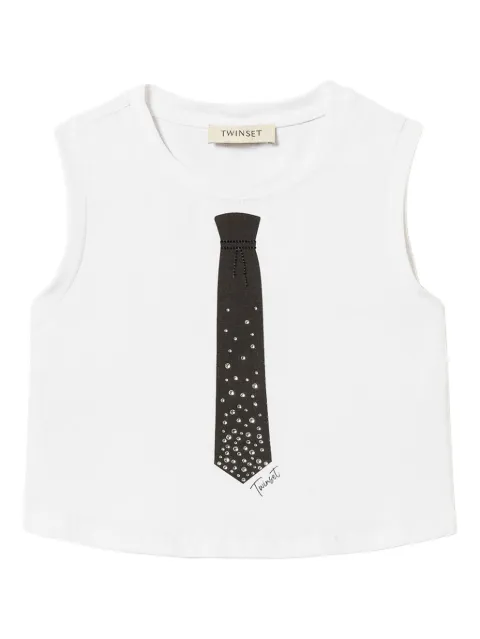 TWINSET Kids rhinestone-embellished printed tank top