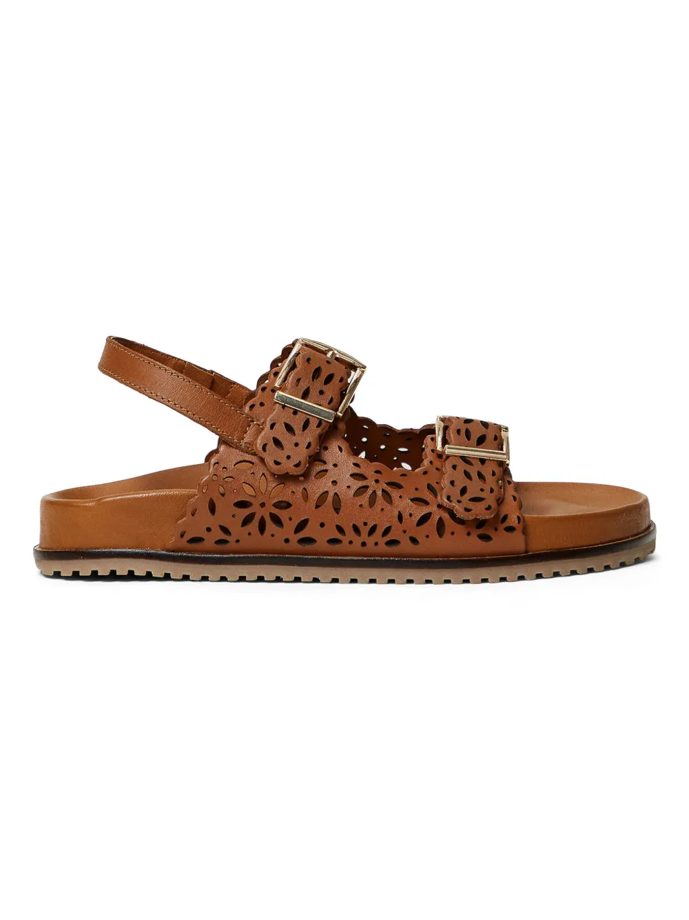 TWINSET LASERED LEATHER SANDALS