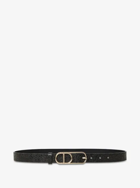 TWINSET cracked-effect leather belt 