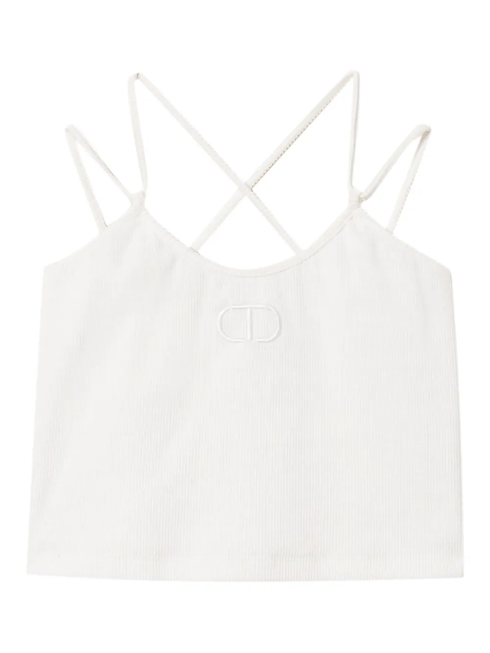 TWINSET Kids Geribbelde top Wit