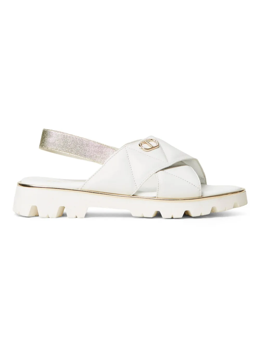 Twinset Leather Sandals In White