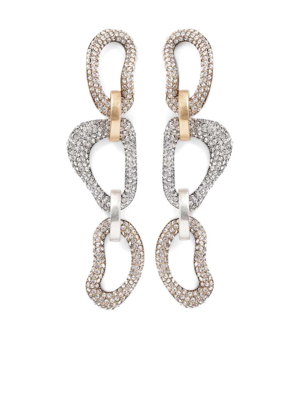 crystal link drop earrings