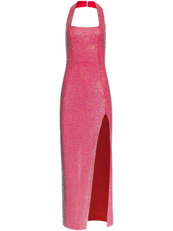 red area dress AREA crystal-embellished Gown | Red