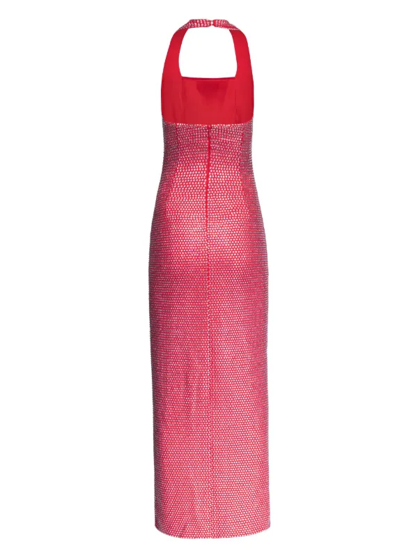 area red crystal dress AREA CRYSTAL EMBELLISHED MINI DRESS