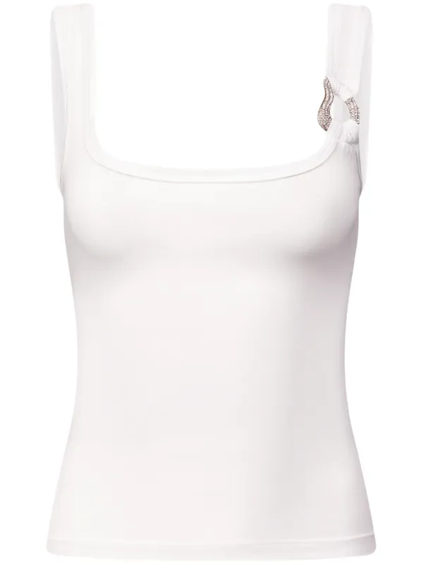 Area Ring-detail Tank Top in White