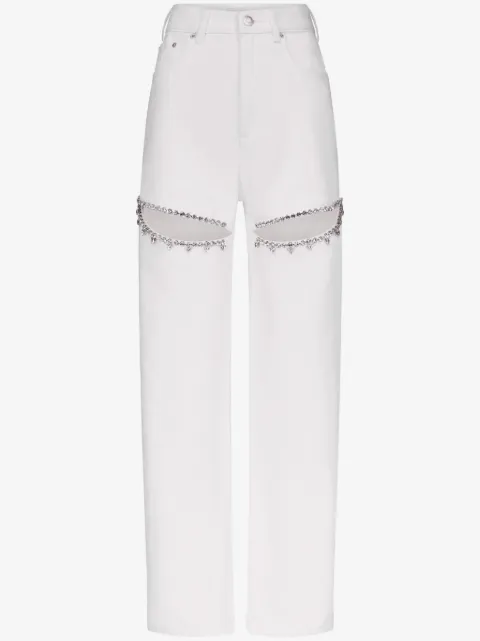 AREA Jeans mit Kristallverzierung