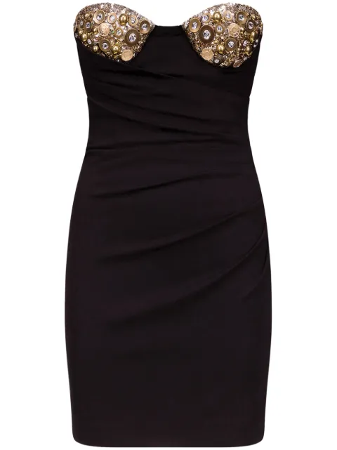 AREA crysta-embellished minidress