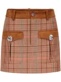 AREA checked mini skirt - Brown