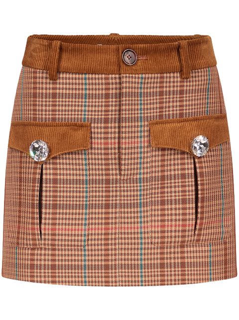 AREA checked mini skirt