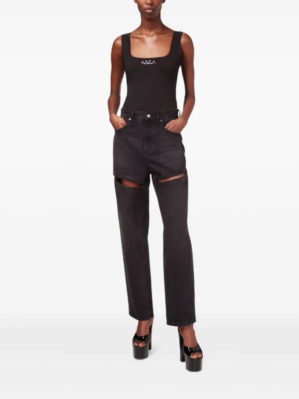 AREA Slit Jeans | Black | FARFETCH