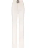 AREA crystal brooch trousers - White