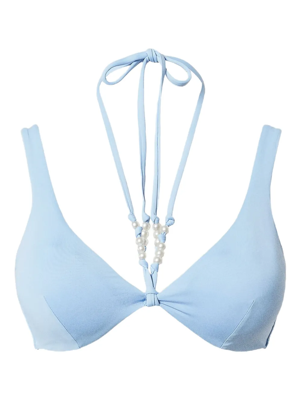 TWINSET Bikinitop met halternek en kralen Blauw