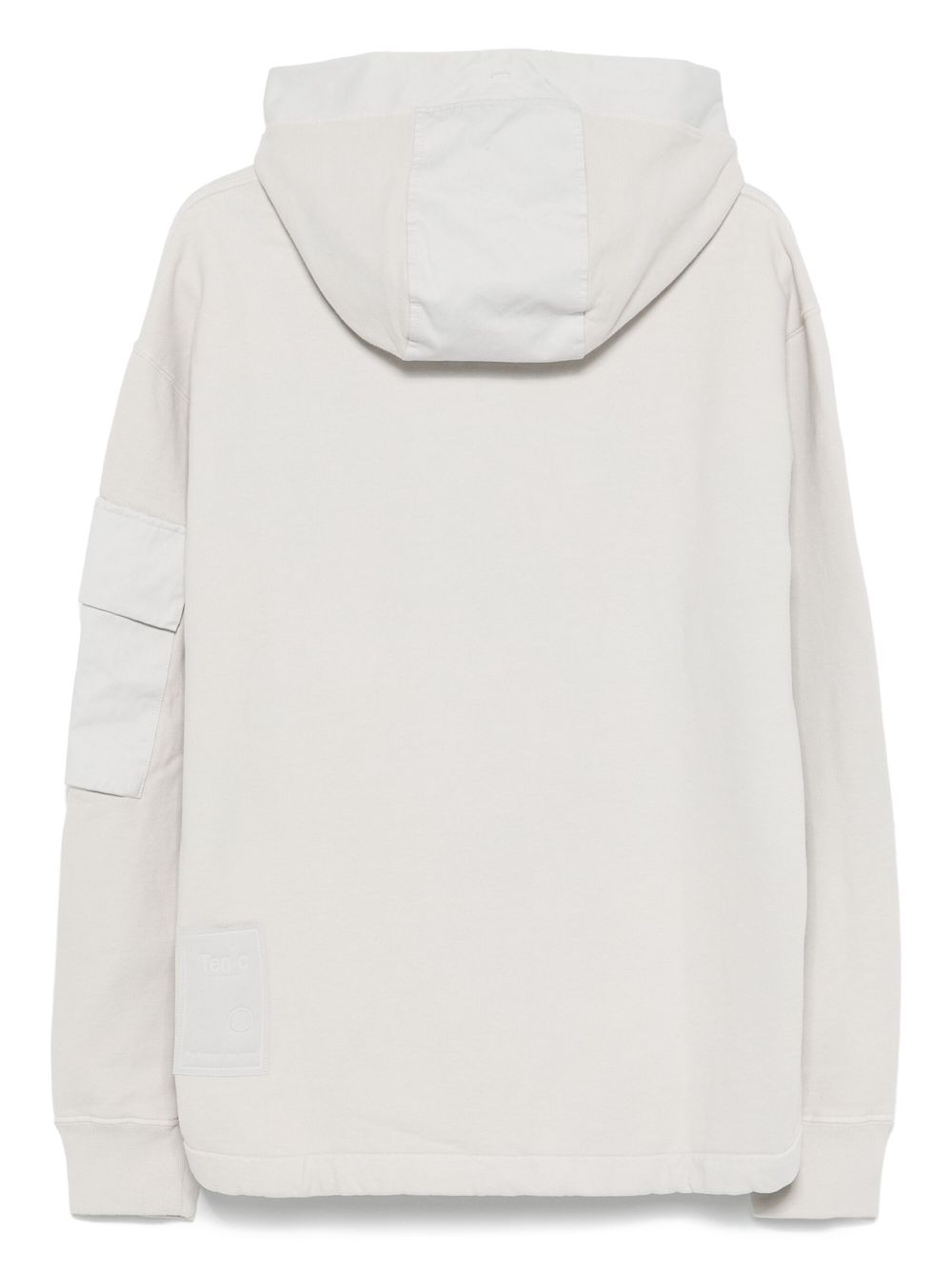 Ten C Hoodie met jersey textuur - Grijs