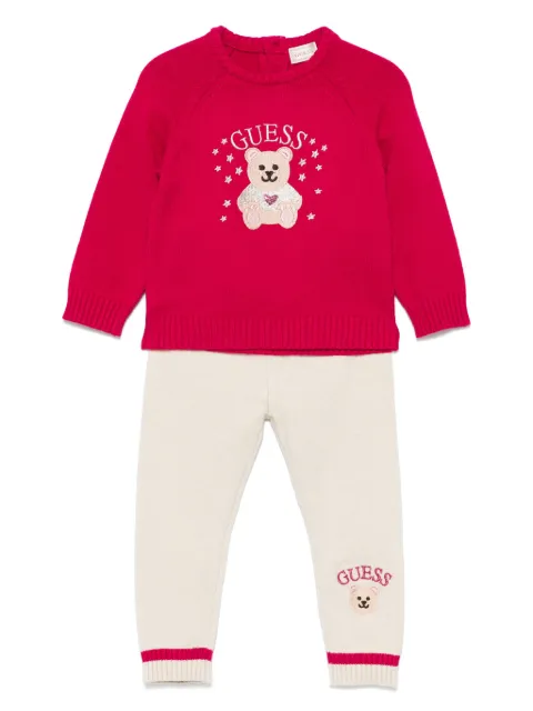 guess kids set de pantalones con logo bordado